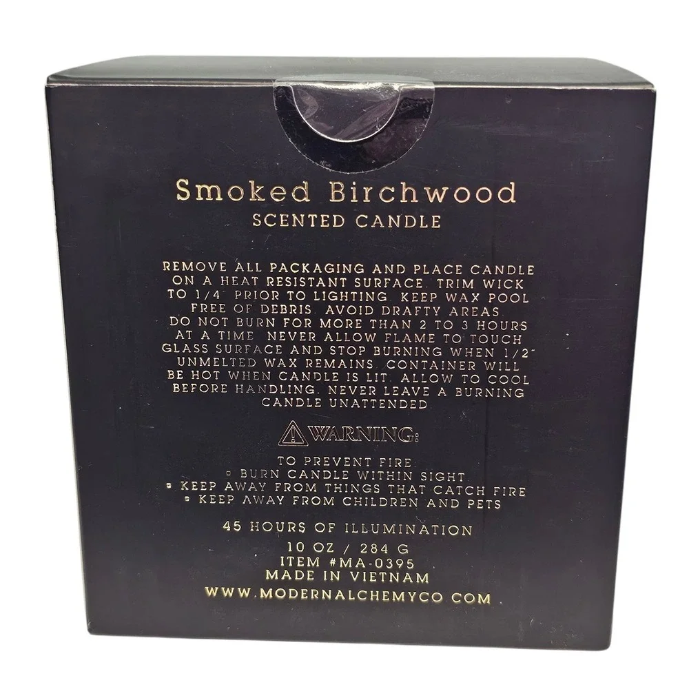 Modern Alchemy Smoked Birchwood Scented Candle 10 oz Luxury Home‎ Fragrance